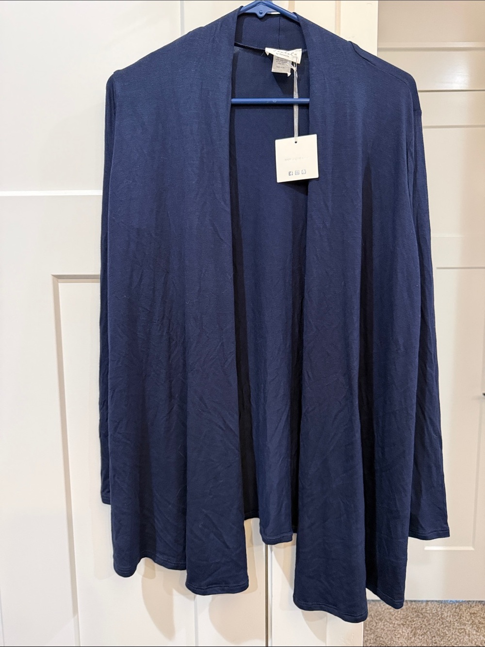 Lightweight Navy Open-Front Cardigan - Unbranded